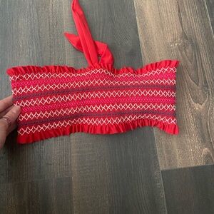 Red white and blue bandeau bathing suite top